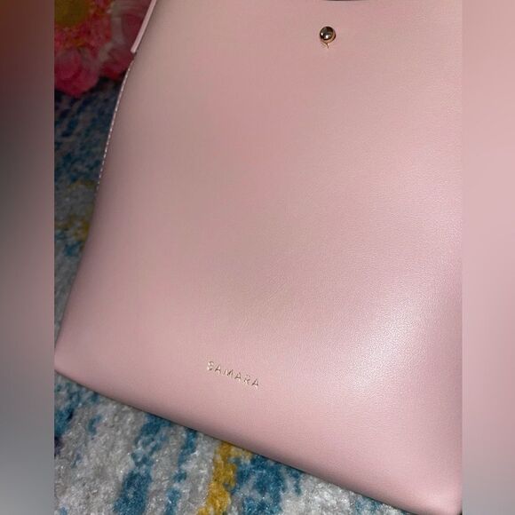 Samara Vegan Leather “Peony” Shoulder Bag Blush - Picture 4 of 7